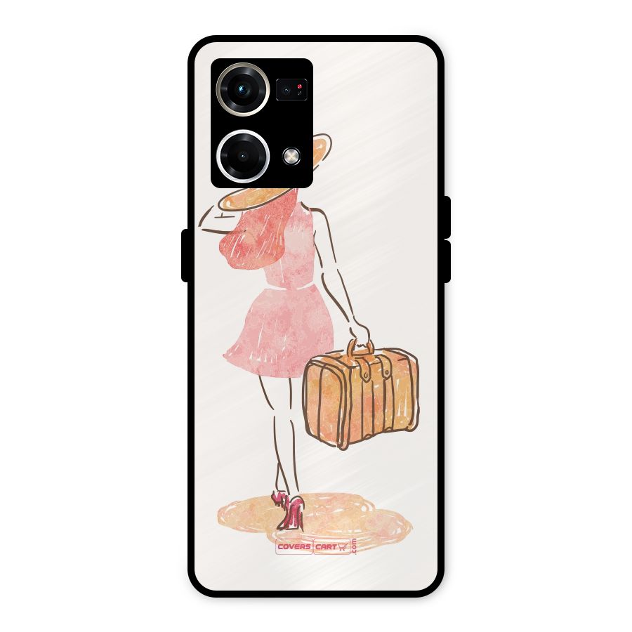 Travel Girl Metal Back Case for Oppo F21 Pro 4G
