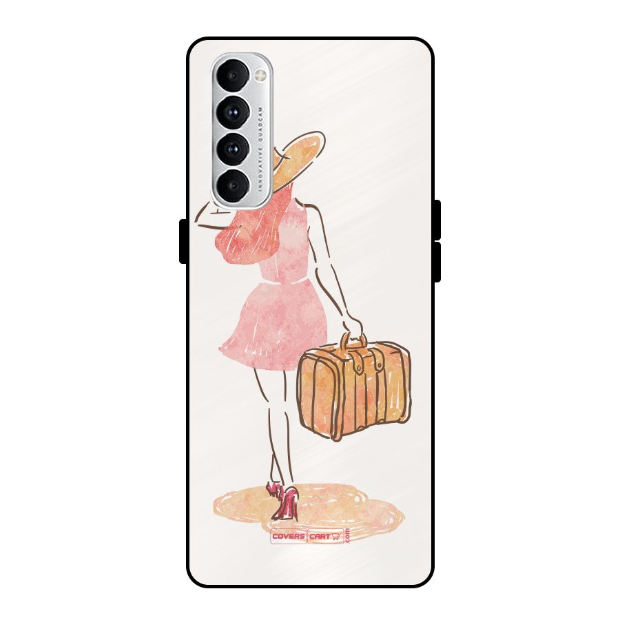 Travel Girl Metal Back Case for Oppo Reno4 Pro