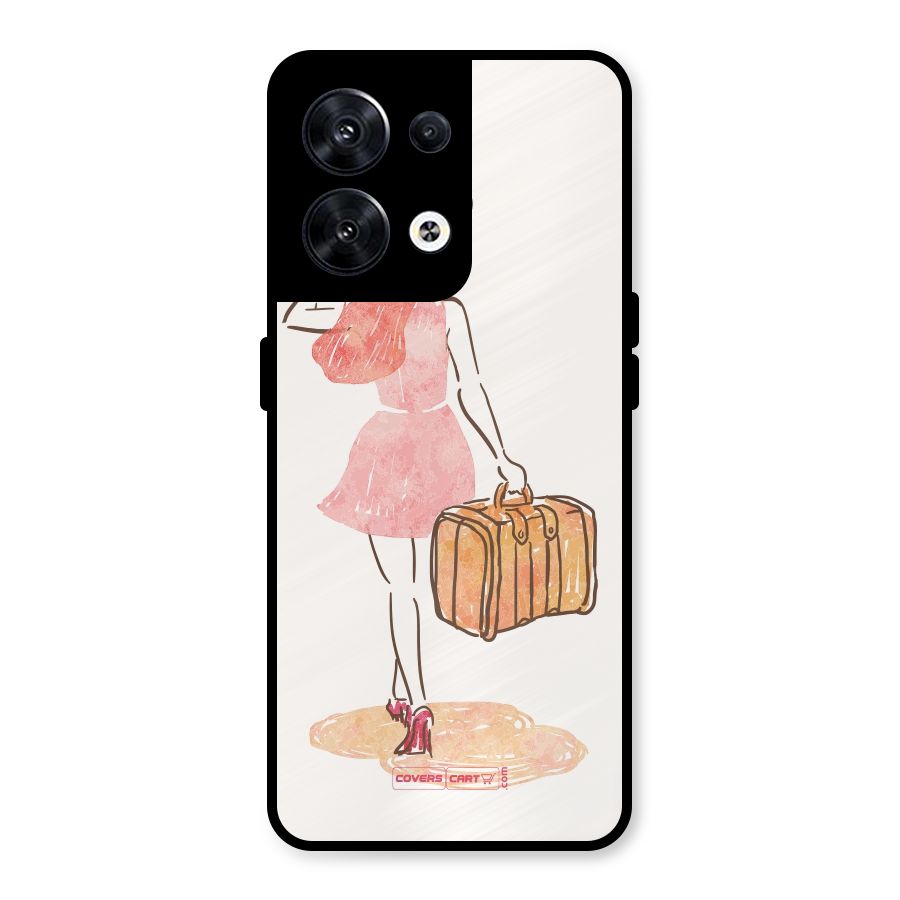 Travel Girl Metal Back Case for Oppo Reno8 5G