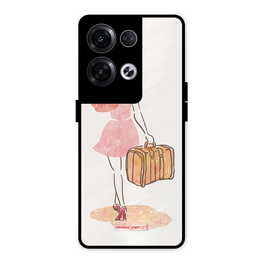 Travel Girl Metal Back Case for Oppo Reno8 Pro 5G