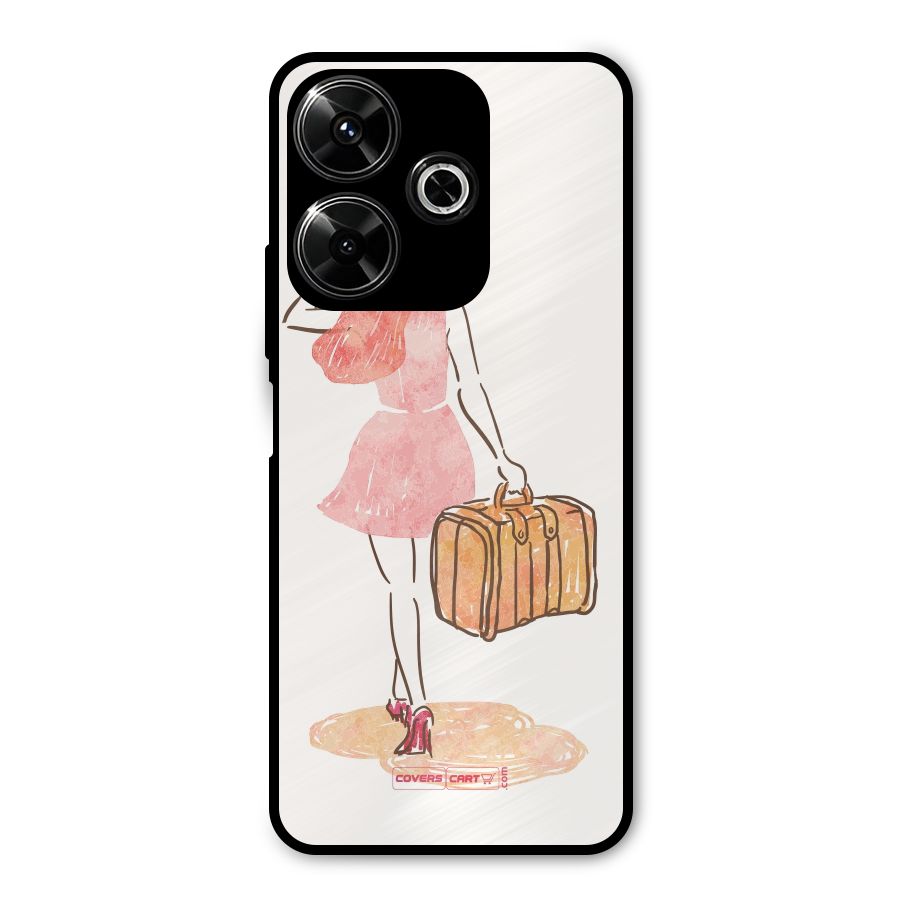 Travel Girl Metal Back Case for Poco M6 Plus