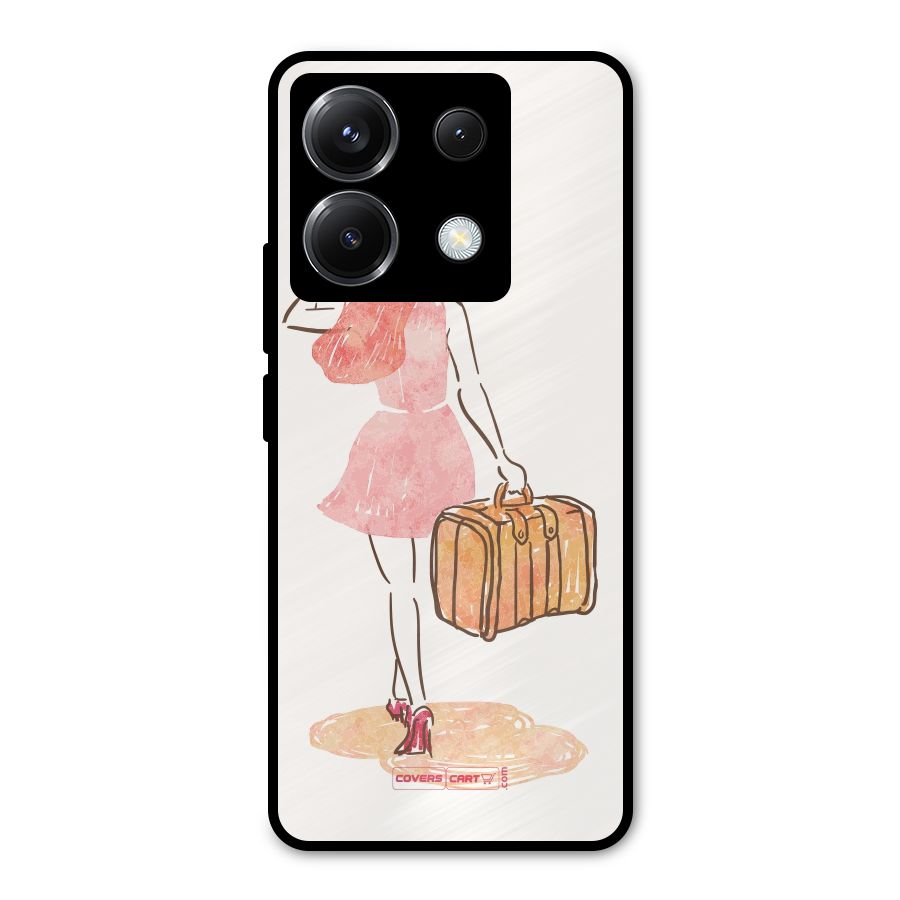 Travel Girl Metal Back Case for Poco X6