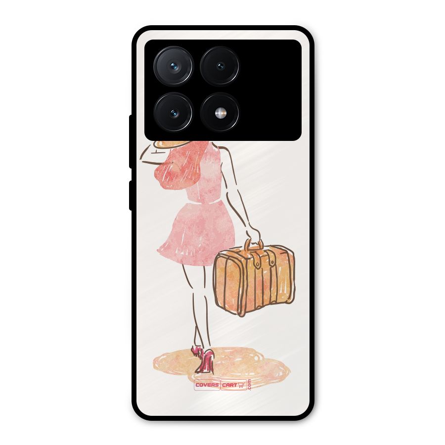 Travel Girl Metal Back Case for Poco X6 Pro
