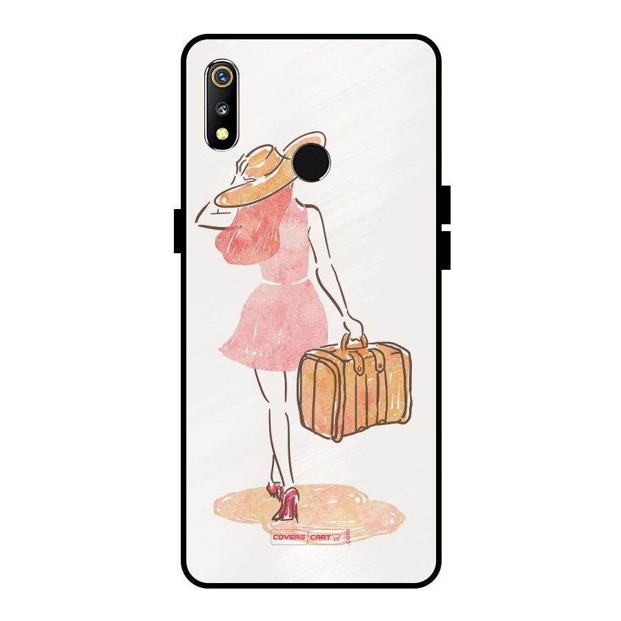 Travel Girl Metal Back Case for Realme 3