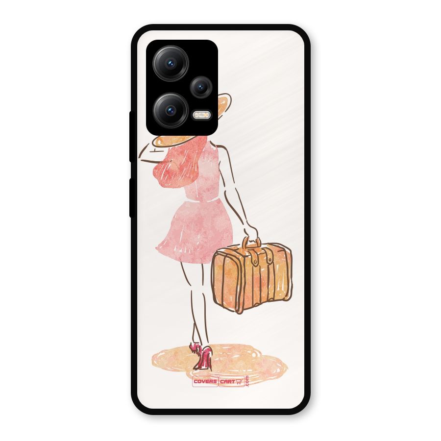 Travel Girl Metal Back Case for Redmi Note 12 5G