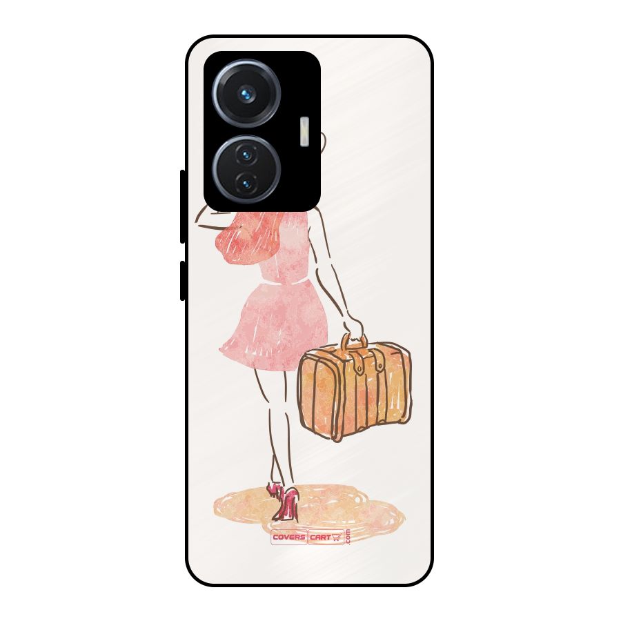 Travel Girl Metal Back Case for Vivo T1 44W