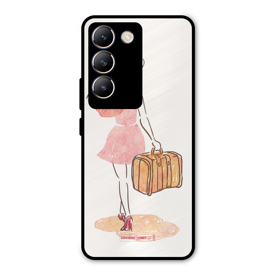 Travel Girl Metal Back Case for Vivo T3 5G