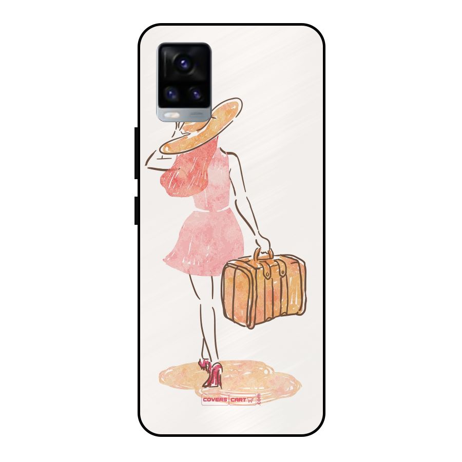 Travel Girl Metal Back Case for Vivo V20 2021