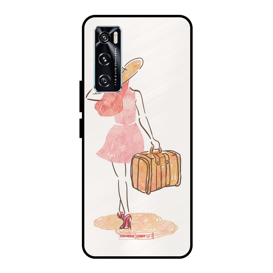 Travel Girl Metal Back Case for Vivo V20 SE