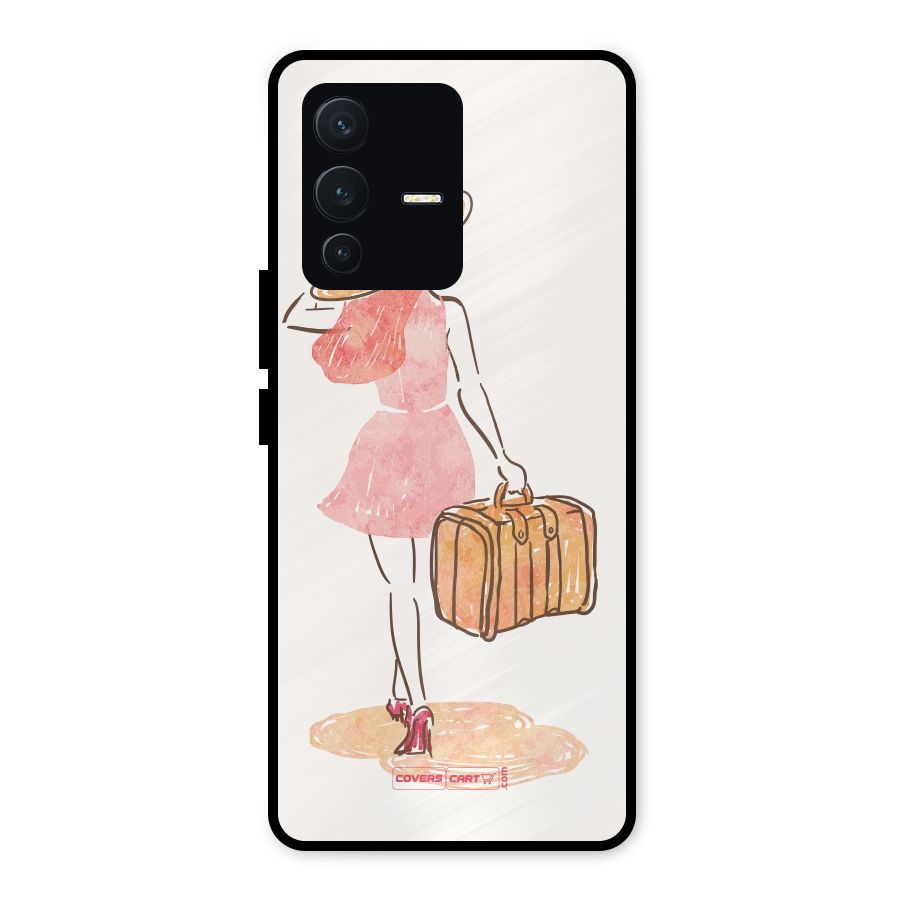 Travel Girl Metal Back Case for Vivo V23 5G