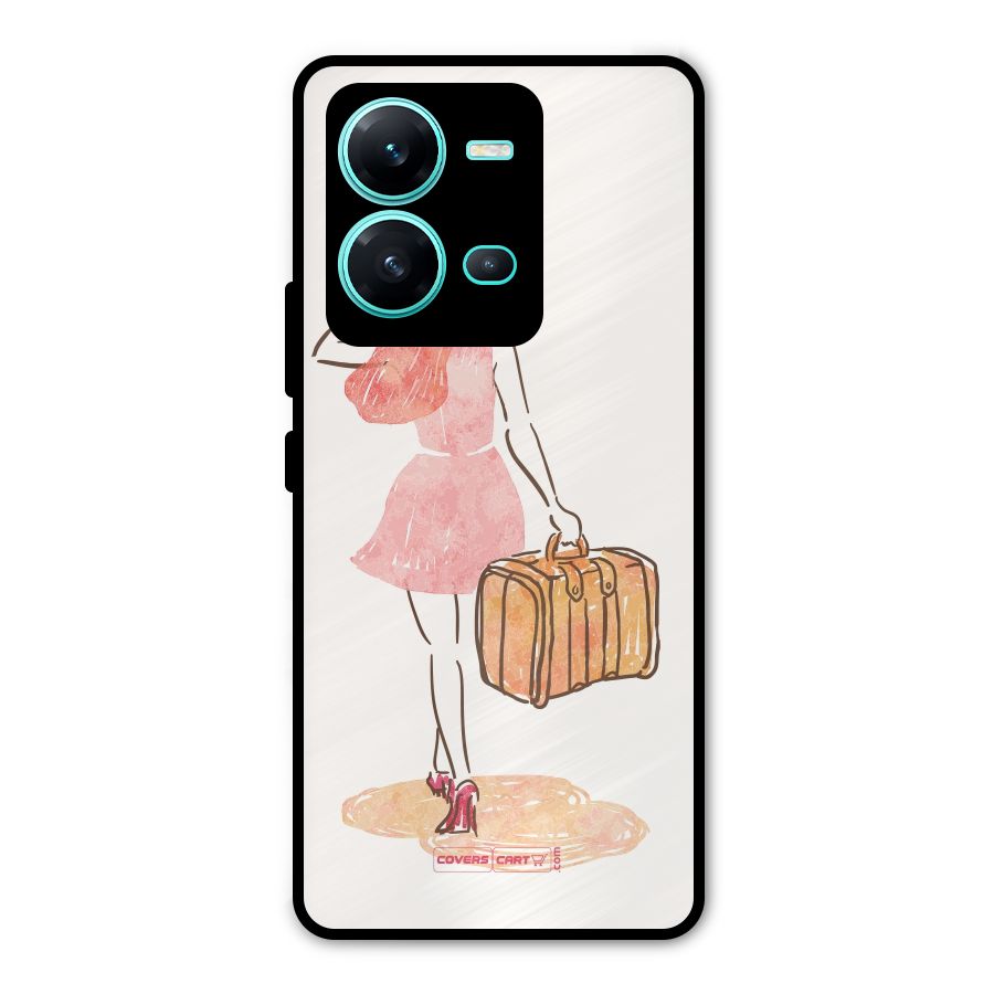Travel Girl Metal Back Case for Vivo V25