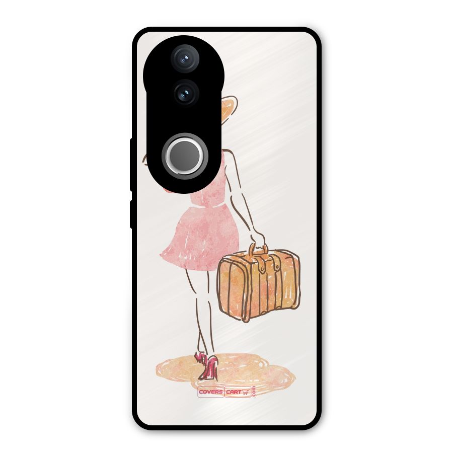 Travel Girl Metal Back Case for Vivo V50e