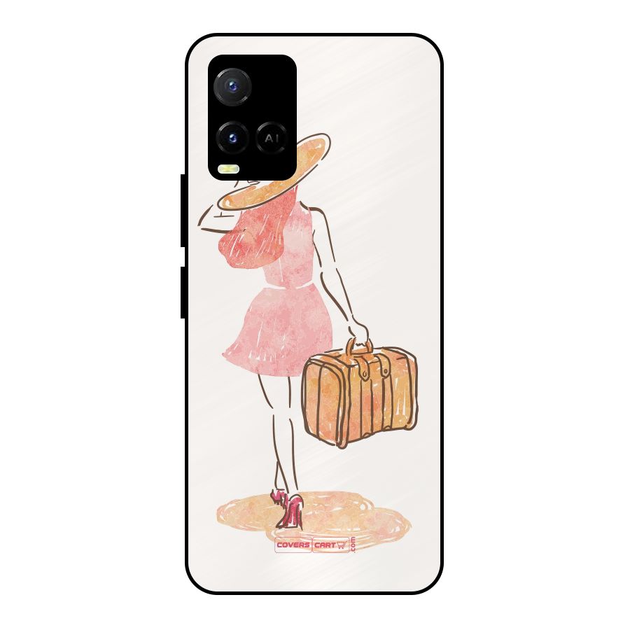 Travel Girl Metal Back Case for Vivo Y21T