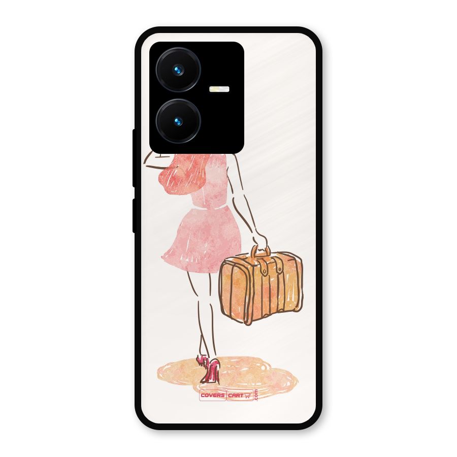 Travel Girl Metal Back Case for Vivo Y22