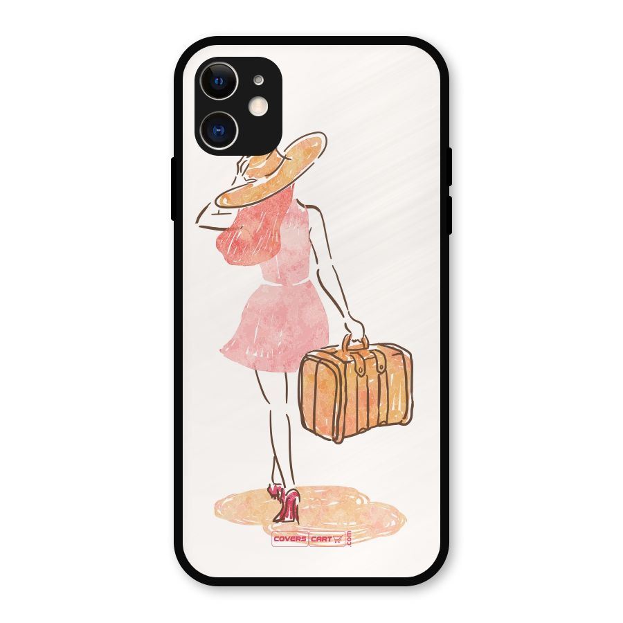 Travel Girl Metal Back Case for iPhone 11