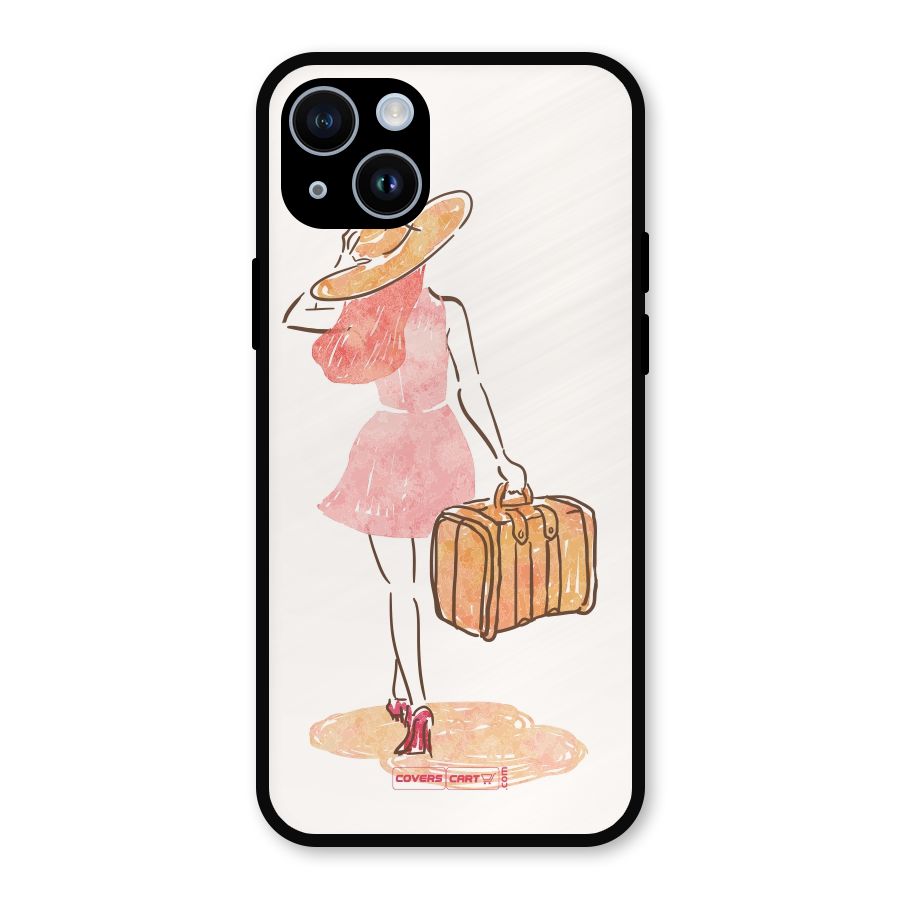 Travel Girl Metal Back Case for iPhone 14