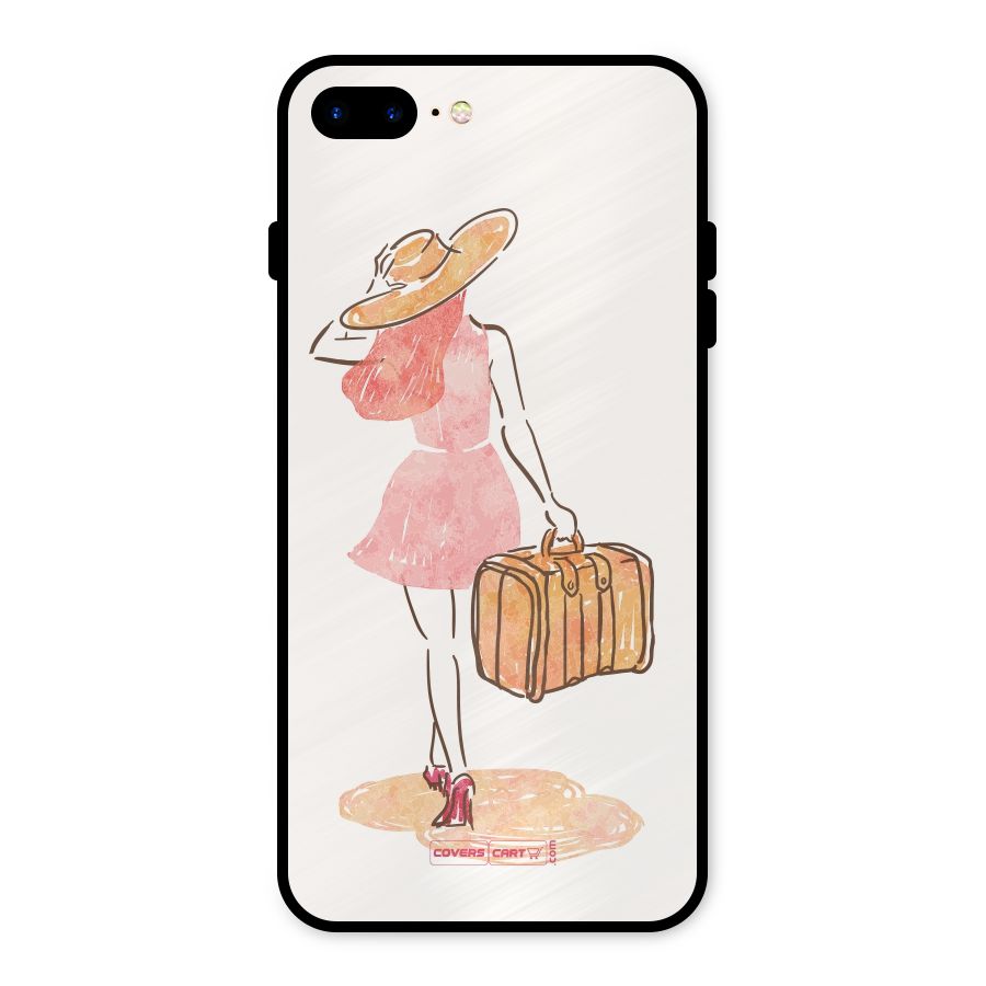 Travel Girl Metal Back Case for iPhone 8 Plus
