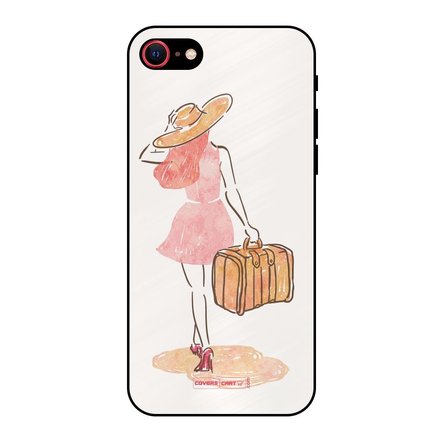 Travel Girl Metal Back Case for iPhone SE 2022