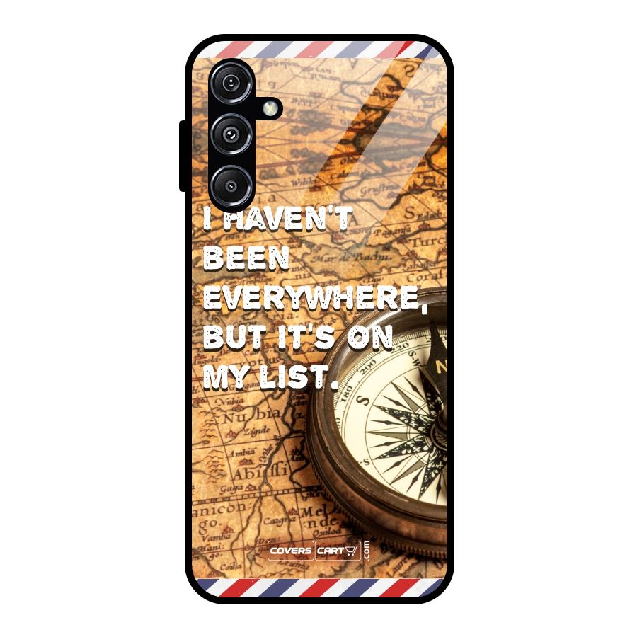 Travel Map Glass Back Case for Galaxy M34 5G