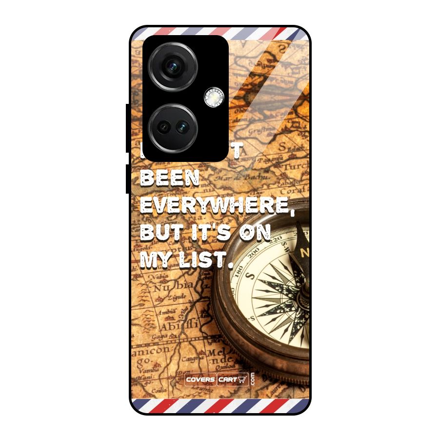 Travel Map Glass Back Case for OnePlus Nord CE 3 5G