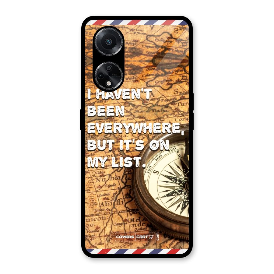 Travel Map Glass Back Case for Oppo F23