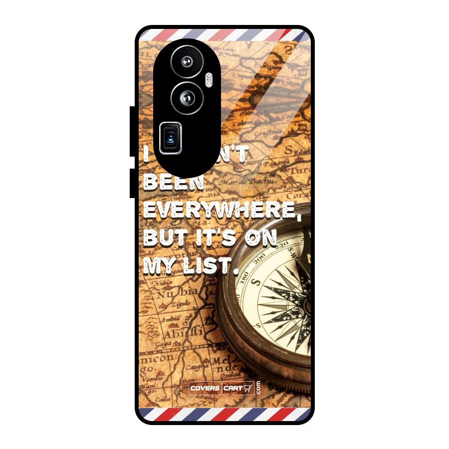 Travel Map Glass Back Case for Oppo Reno10 Pro Plus