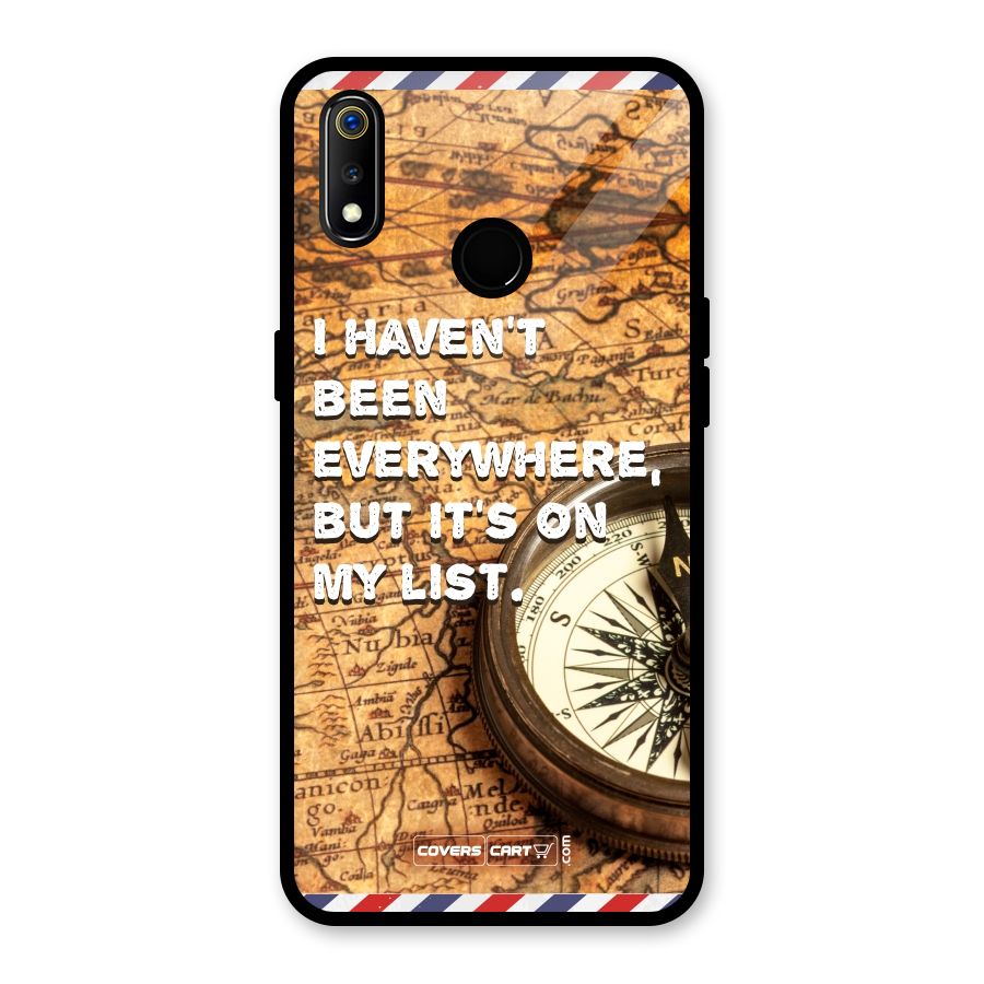 Travel Map Glass Back Case for Realme 3