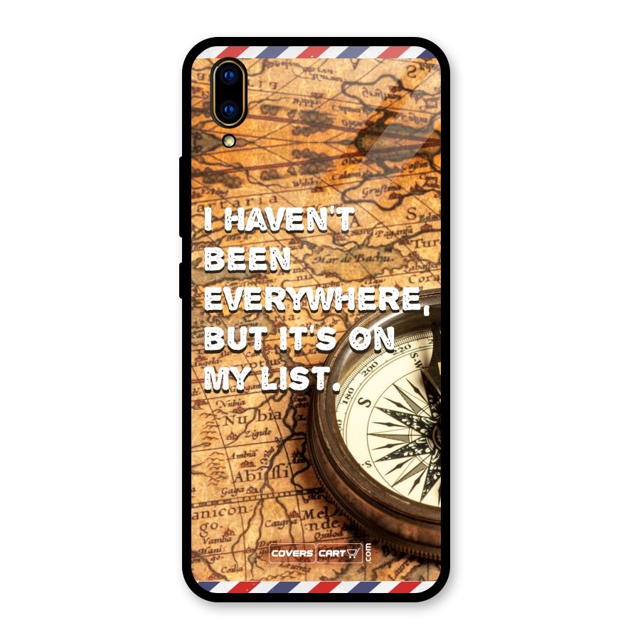 Travel Map Glass Back Case for Vivo V11 Pro