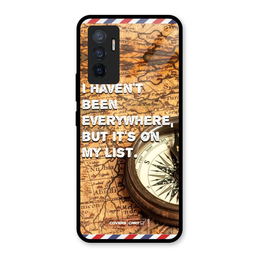 Travel Map Glass Back Case for Vivo V23e