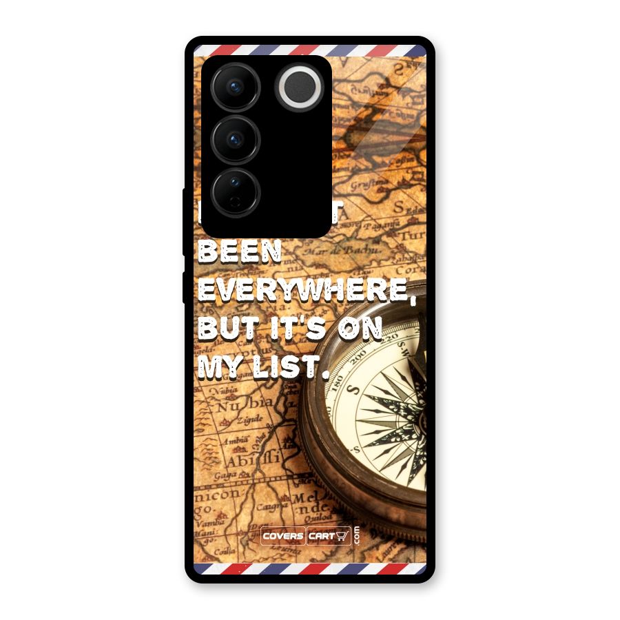 Travel Map Glass Back Case for Vivo V27