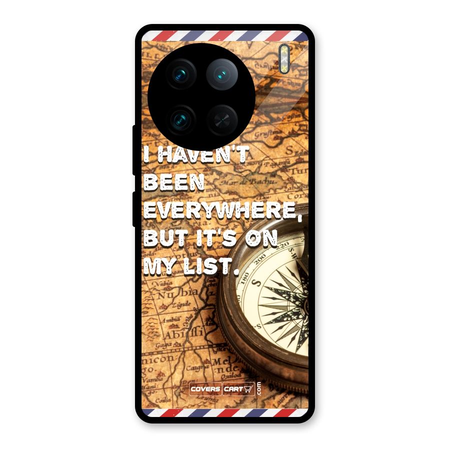 Travel Map Glass Back Case for Vivo X90 Pro