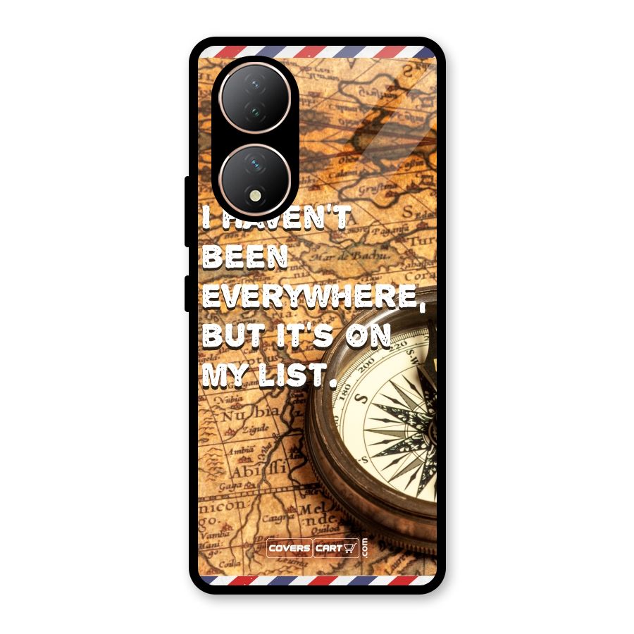 Travel Map Glass Back Case for Vivo Y100A