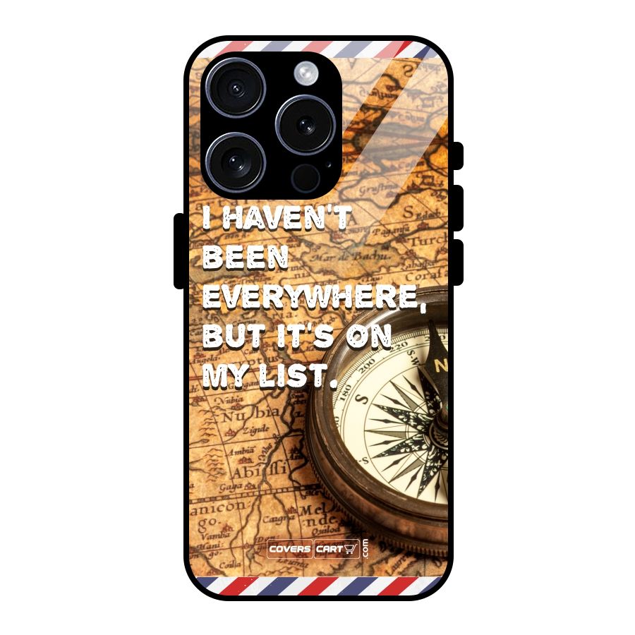 Travel Map Glass Back Case for iPhone 15 Pro