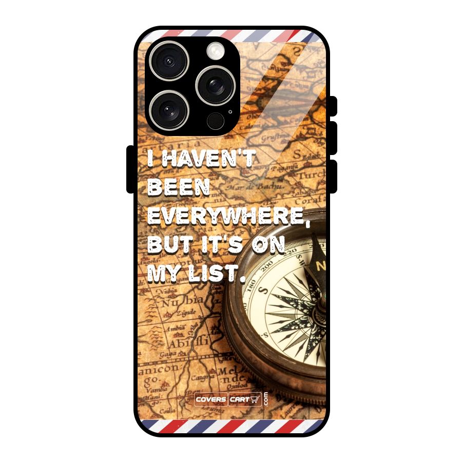 Travel Map Glass Back Case for iPhone 15 Pro Max
