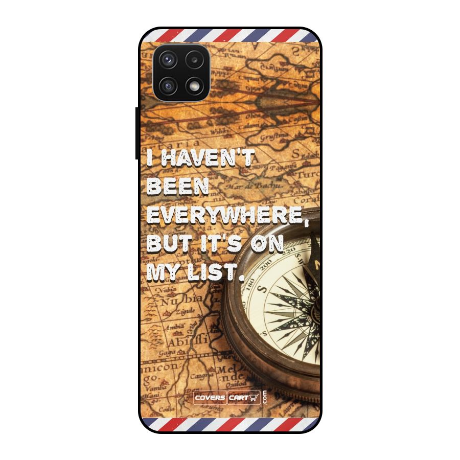 Travel Map Metal Back Case for Galaxy A22 5G