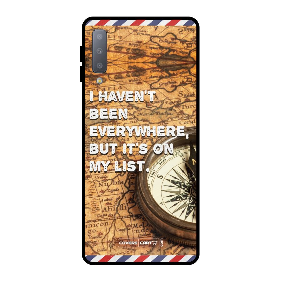 Travel Map Metal Back Case for Galaxy A7 (2018)