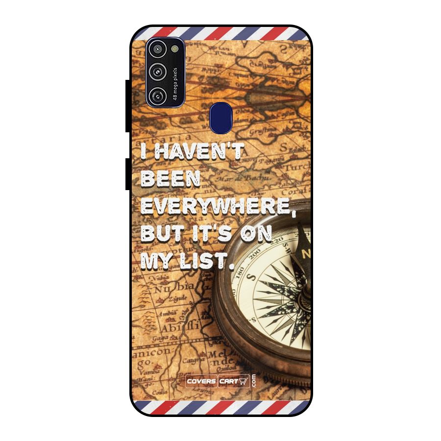 Travel Map Metal Back Case for Galaxy M21