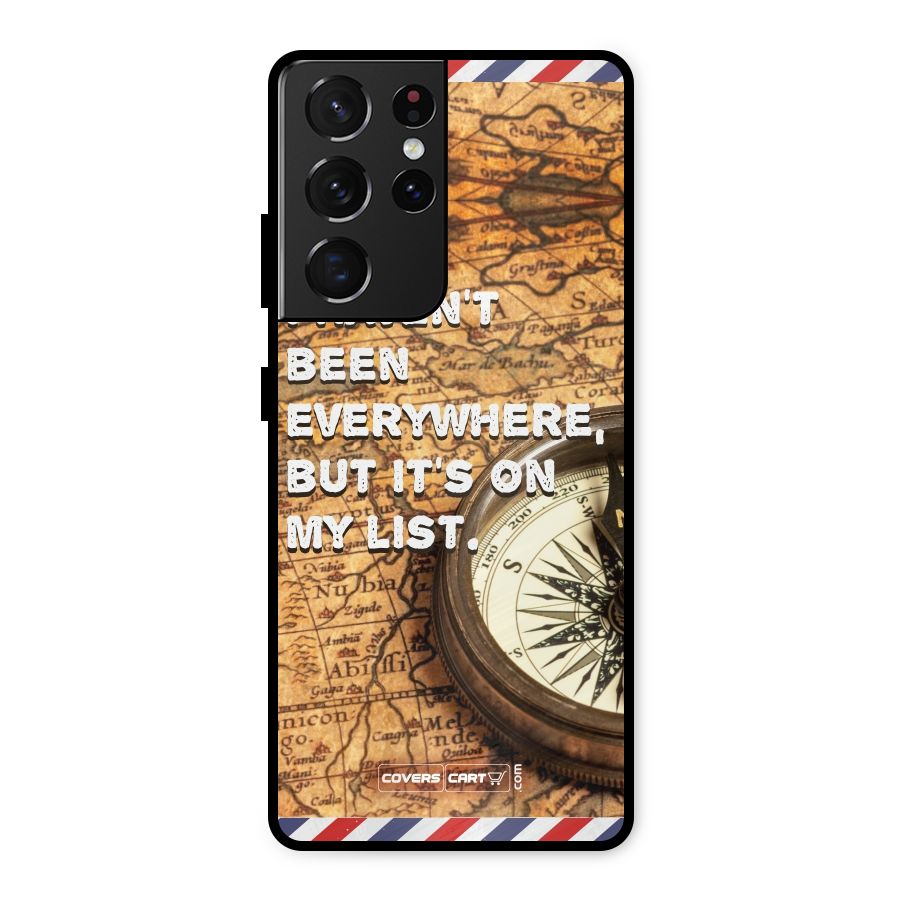 Travel Map Metal Back Case for Galaxy S21 Ultra 5G