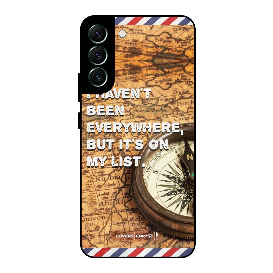Travel Map Metal Back Case for Galaxy S22 Plus 5G