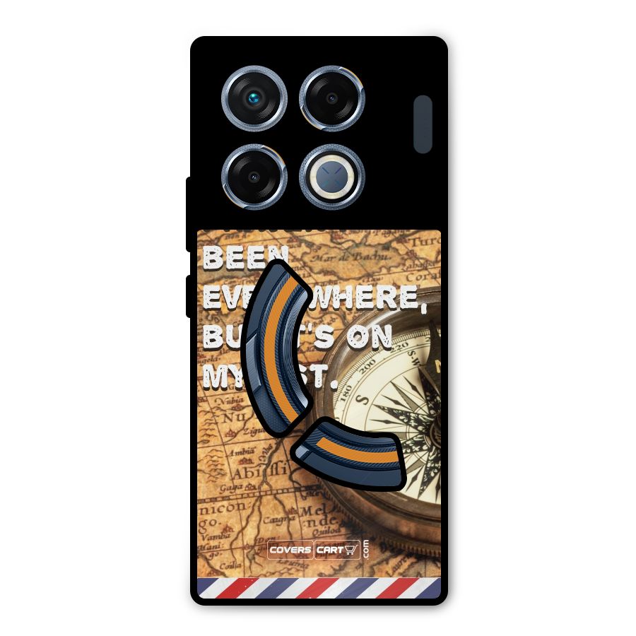 Travel Map Metal Back Case for Infinix GT 20 Pro