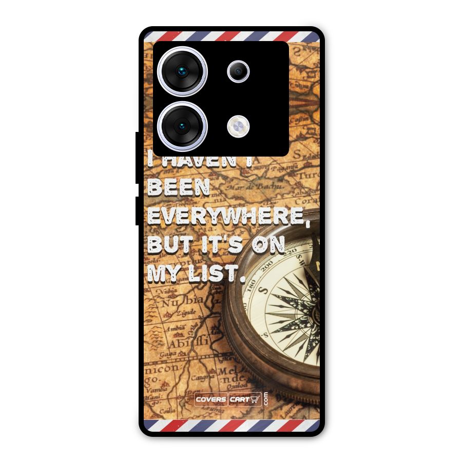 Travel Map Metal Back Case for Infinix Zero 30 5G
