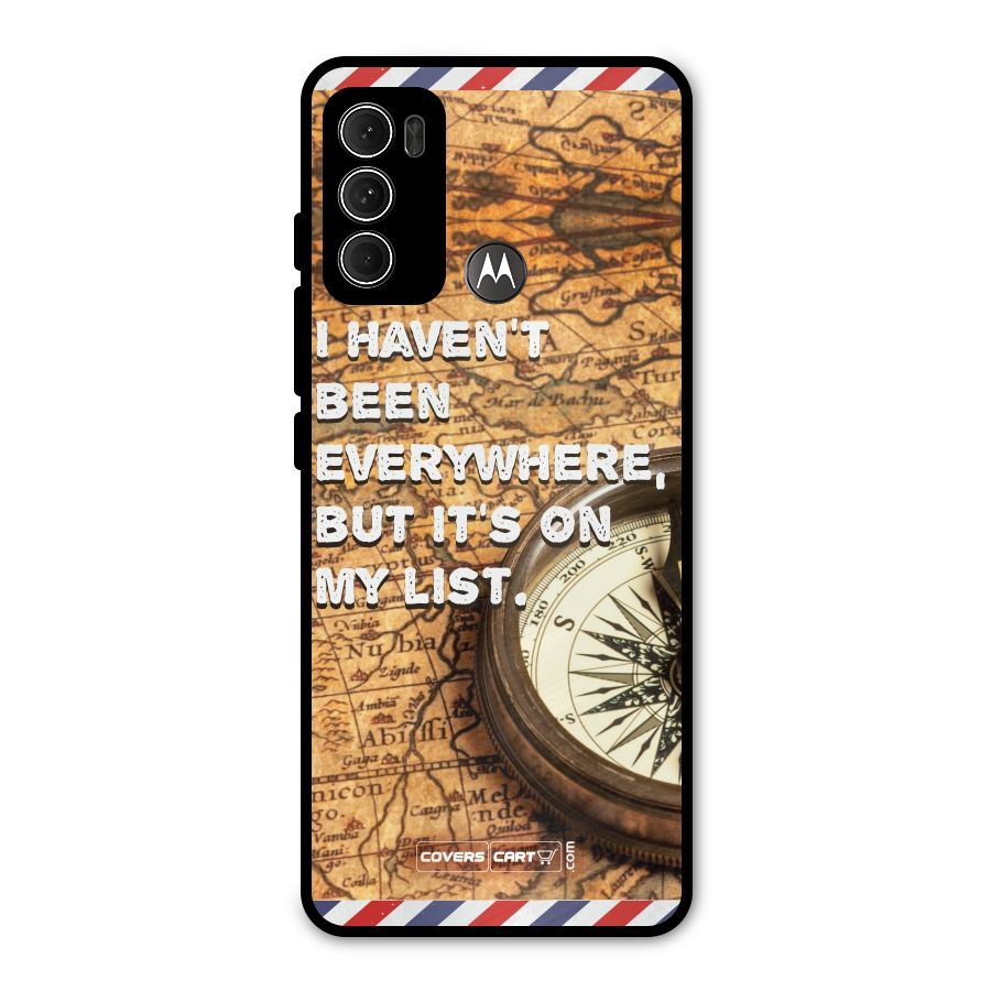 Travel Map Metal Back Case for Moto G60