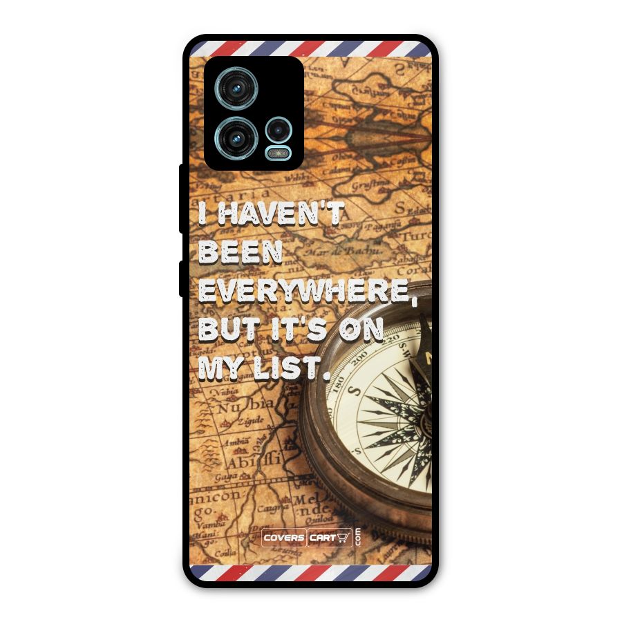 Travel Map Metal Back Case for Moto G72