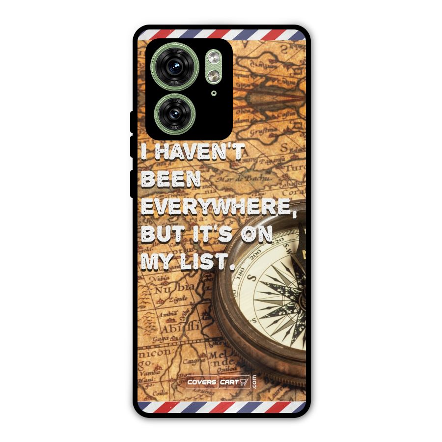 Travel Map Metal Back Case for Motorola Edge 40 5G