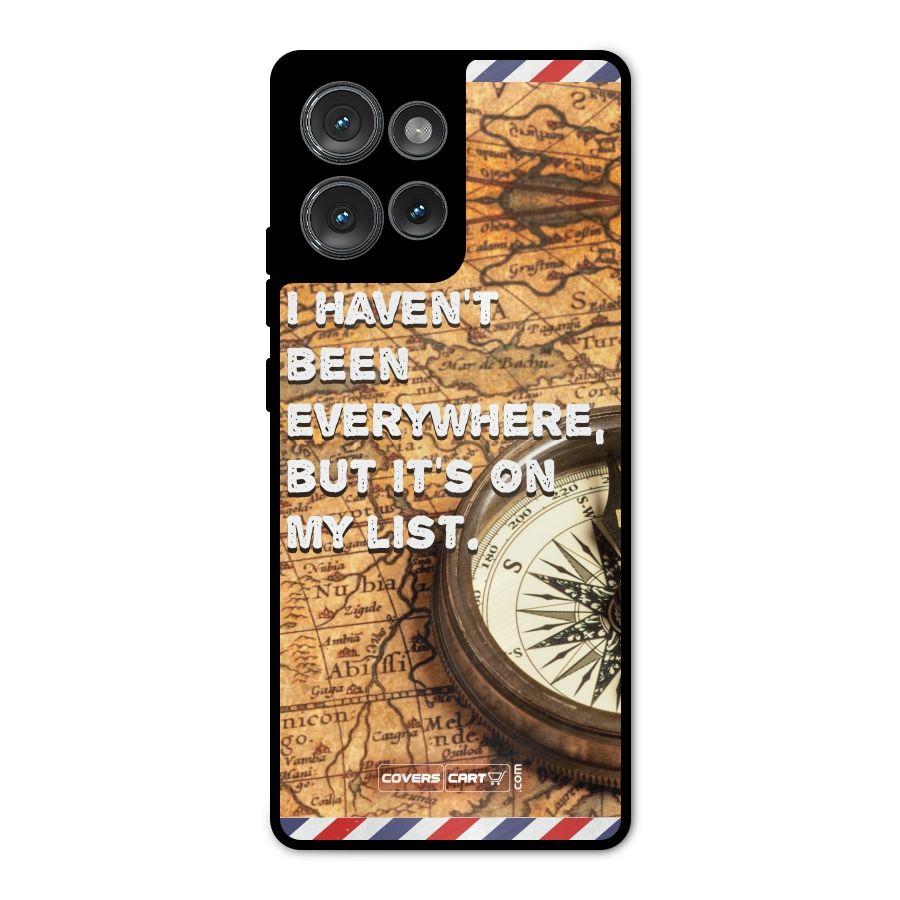 Travel Map Metal Back Case for Motorola Edge 50