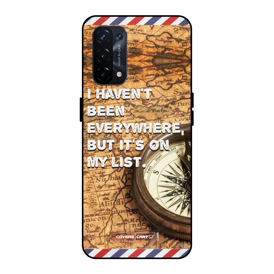 Travel Map Metal Back Case for Oppo A74 5G