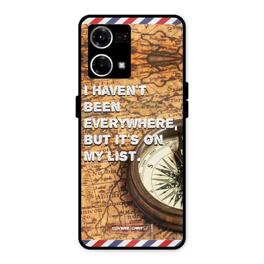 Travel Map Metal Back Case for Oppo F21 Pro 4G