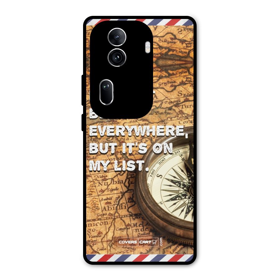 Travel Map Metal Back Case for Oppo Reno11 Pro 5G