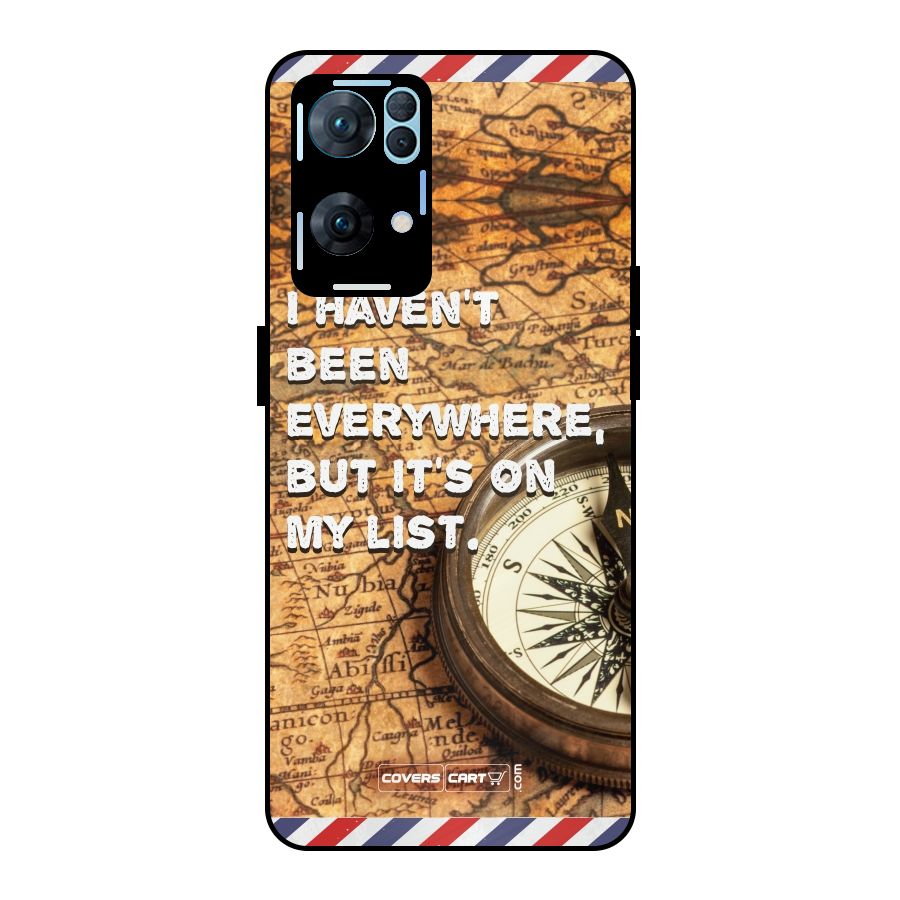 Travel Map Metal Back Case for Oppo Reno7 Pro 5G