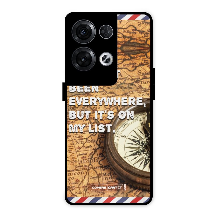 Travel Map Metal Back Case for Oppo Reno8 Pro 5G